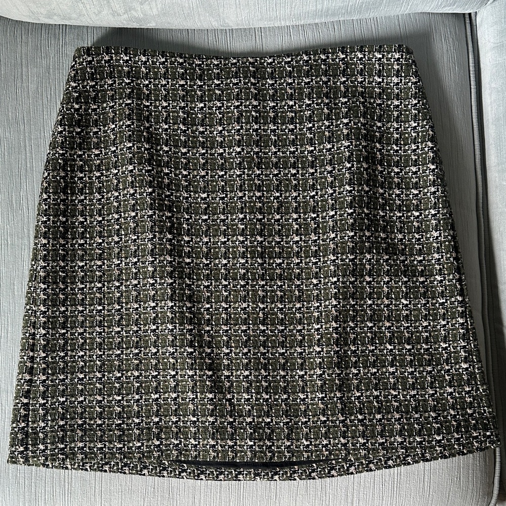 RW&CO. Black and Green Tweed Mini Skirt